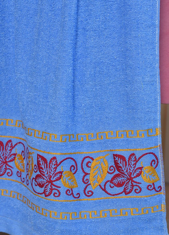 Let's Shop полотенце банное махровое синего цвета цветочный синий производство - Турция