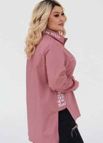Темно-розовая повседневный рубашка popluzhnaya с длинным рукавом
