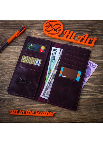 Шкіряне портмоне Mehendi Art WP-02-C19-1718-T005 Фіолетовий Hi Art (268371251)