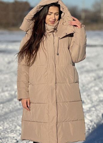 Молочна зимня куртка жіноча зима бежевого кольору Let's Shop
