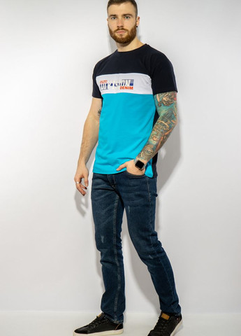 Бесцветная футболка с текстовым принтом (темно-синий/голубой) Time of Style