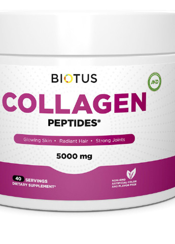 Marine Sourced Collagen Peptid + Hyaluronic Acid + Vitamin C, 5000 mg 206 g /40 servings/ BIO-530128 Biotus (256725002)