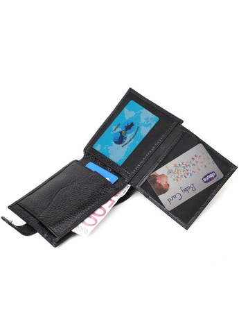 Стильний чоловічий гаманець горизонтального формату з натуральної шкіри 22015 Чорний Tony Bellucci (262158793)