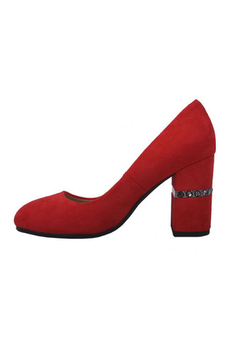 Туфли на каблуке женские эко замш, цвет красный LIICI