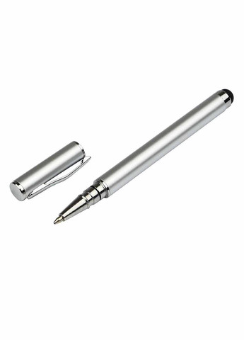 Стилус емкостный с шариковой ручкой металлический серебристый цвет серый ЦБ-00196970 No Brand (259464608)