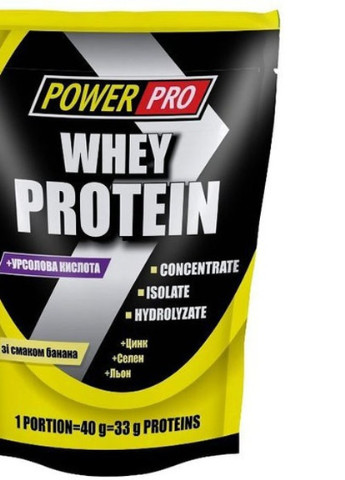 Whey Protein 1000 g /25 servings/ Банан Power Pro (256719288)
