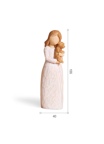 Статуэтка декоративная Девочка с щенком, 4х15,5 см MVM (257235500)