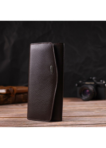 Жіночий гаманець зі зручним функціоналом шкіряний 21723 Коричневий Canpellini (259815744)