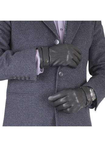 Перчатки мужские кожаные LM039-1 черные демисезонные De Esse (267150860)