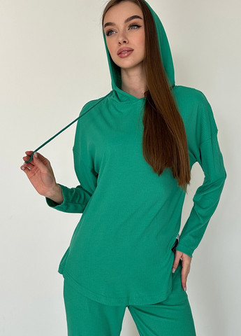 Костюм женский с ткани рубчик зеленого цвета Let's Shop (257894263)