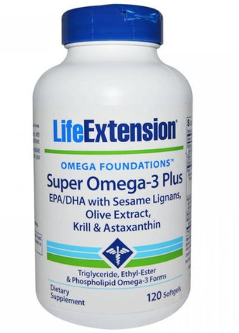 Omega Foundations Super Omega-3 Plus 120 Softgels Life Extension (256722655)