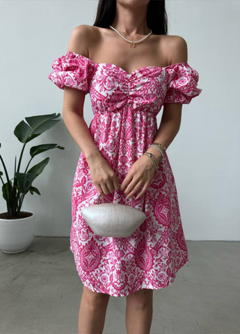 Розовое женское платье штапель No Brand