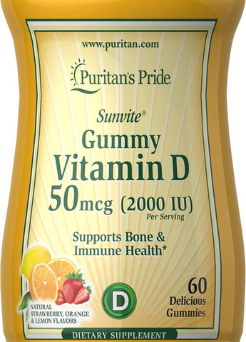 Puritan's Pride Vitamin D3 2000 IU 60 Gummies Puritans Pride (257252618)