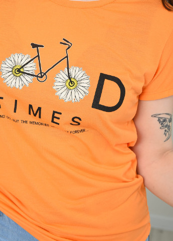 Помаранчева літня футболка жіноча помаранчевого кольору Let's Shop