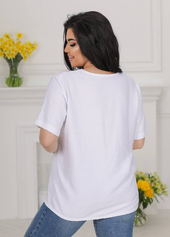 Біла футболка жіноча колір білий р.46/48 431802 New Trend