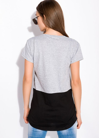 Бавовняна футболка з принтом на кишені (Світло сірий) Time of Style - (261922308)