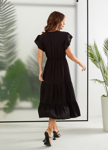 Черное женское платье миди цвет черный 435746 New Trend