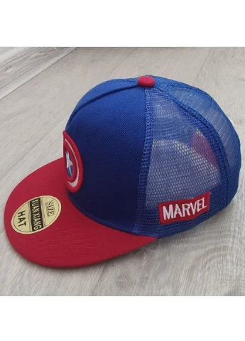 Кепка дитяча снепбек (Snapback) Капітан Америка з сіточкой Синій з червоним No Brand (258464453)