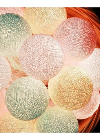 Гирлянда тайские шарики-фонарики CBL Baby Pastel 20 шариков, 2.5 м Cotton Ball Lights (257960477)