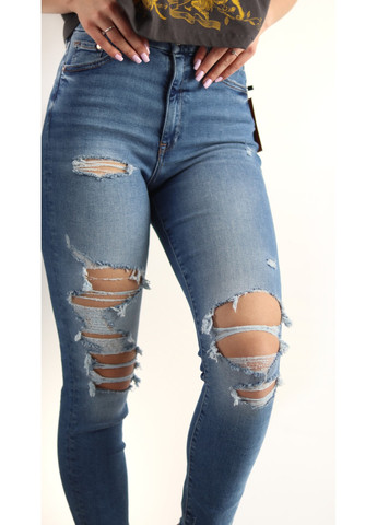 Жіночі джинси з високою талією Super skinny Н&М (55703) 28 Сині H&M - (258744245)
