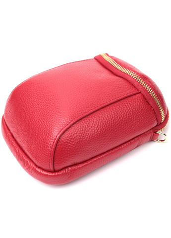 Яркая сумка интересного формата из мягкой натуральной кожи 22340 Красная Vintage (276457489)