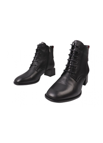 Черные ботинки женские из натуральной кожы,на низком каблуке,черные,турция Magnolya 121-20DH