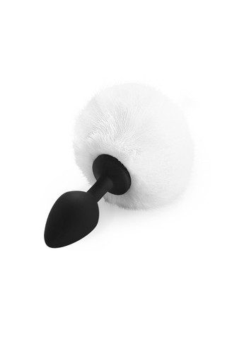 Силіконова анальна пробка М - Silicone Bunny Tails Butt plug, колір Білий, діаметр 3,5 см Art of Sex (258470910)