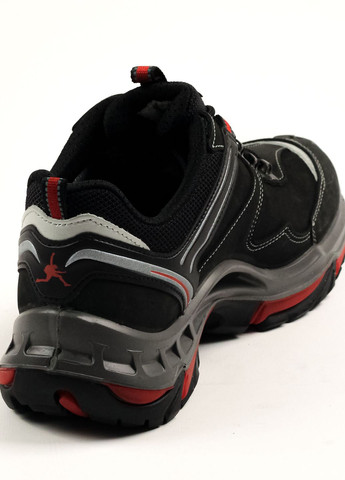 Черные демисезонные кроссовки демисезонные черно-красные нубук Grisport