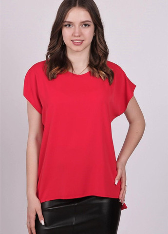 Червона блузка жіноча 0071 однотонний софт червона Актуаль