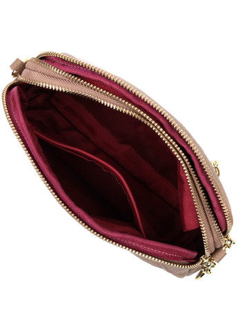 Жіноча сумка на два відділення з натуральної шкіри 22356 Бежева Vintage (276461715)