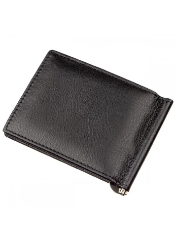 Чоловічий шкіряний чорний затиск для купюр ST Leather 18945 ST Leather Accessories (262524069)