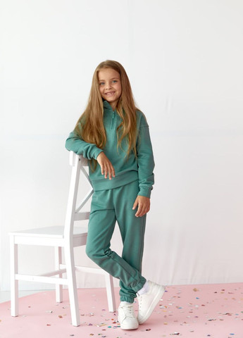 Дитячий костюм худі та джогери для дівчинки колір м'ята 438427 New Trend (260491669)