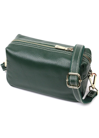 Универсальная сумка для женщин с двумя ремнями из натуральной кожи 22277 Зеленый Vintage (276461736)