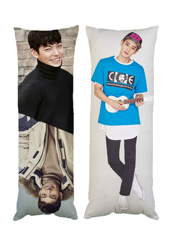 Подушка дакимакура k-pop Чанель и Ким У Бин декоративная ростовая подушка для обнимания двусторонняя 60*200 No Brand (258992572)