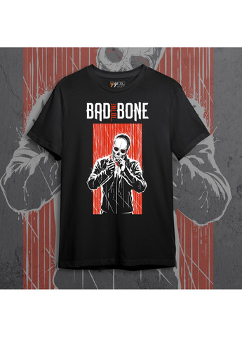 Черная футболка c принтом - bad to the bone No Brand