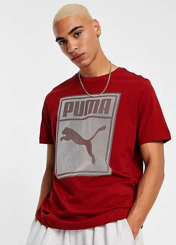 Темно-красная футболка Puma Mens Graphic T-Shirt Red Dahlia