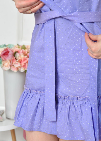 Сиреневое джинсовое платье женское сиреневого цвета размер м в стиле ампир Let's Shop с рисунком