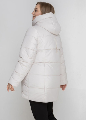 Молочна зимня зимова жіноча куртка молочного кольору DIMODA Зимова жіноча куртка від українського виробника