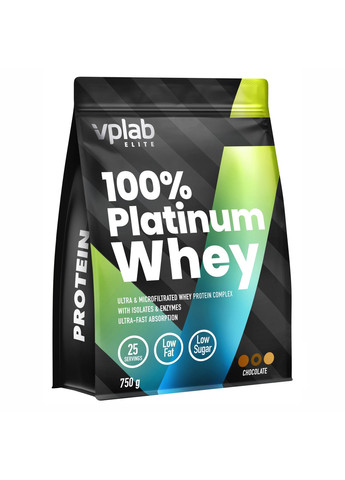 Протеїн з Молока Корів Трав'яної Відгодівлі 100% Platinum Whey - 750г Шоколад VPLab Nutrition (269461912)