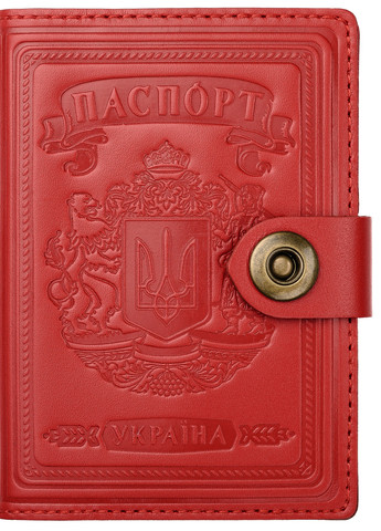 Кожаная обложка для паспорта Villini 001 Глянцевая красная Martec (258961186)