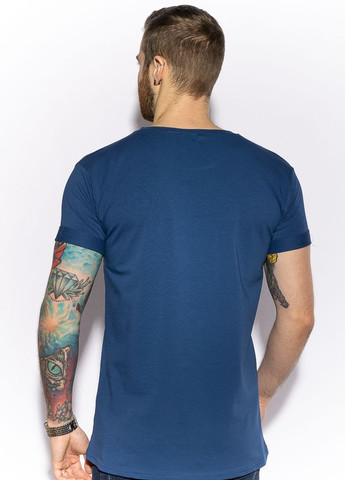 Синяя футболка с надписью на груди (синий) Time of Style