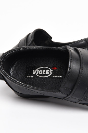 Черные туфли подросток для мальчика черного цвета без шнурков Let's Shop