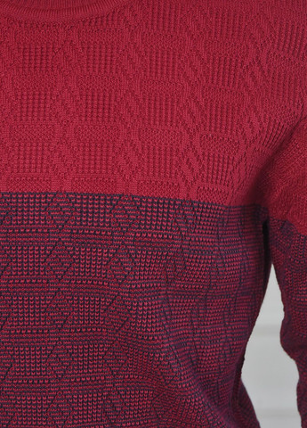 Бордовый зимний свитер мужской бордового цвета пуловер Let's Shop