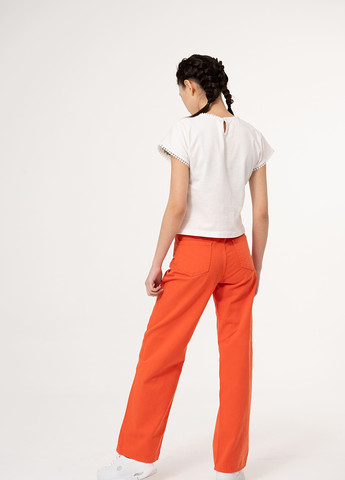 Оранжевые повседневный демисезонные прямые брюки Yumster