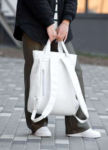 Женская сумка-рюкзак Shopper белая Sambag (260163031)
