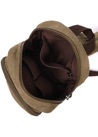 Сумка-рюкзак у стилі мілітарі з двома відділеннями із щільного текстилю 22163 Оливковий Vintage (267925358)
