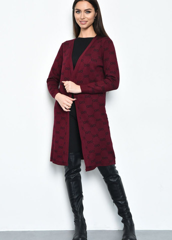 Кардиган жіночий бордового кольору розмір 44-46 Let's Shop (274375970)