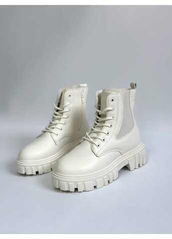 Белые зимние женские ботинки No Brand Boots Town Beige