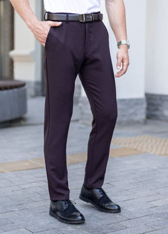 Бордовые демисезонные классические брюки Pobedov