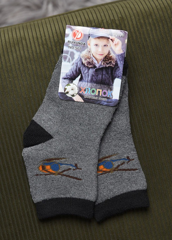 Шкарпетки дитячі махрові для хлопчика сірого кольору Let's Shop (269387485)